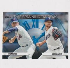 Jacob deGrom, Nolan Ryan [Blue] #TS-21 Baseball Cards 2023 Topps Update Time Spanning Tandems Prices