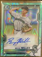 Bryce Miller [Aqua Lava Refractor] Baseball Cards 2021 Bowman Draft Pick Chrome Autographs Prices