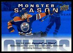 Connor McDavid #MS-1 Hockey Cards 2023 Upper Deck Monster Season Prices