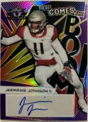 Jermaine Johnson II [Purple] #HB-JJ1 Football Cards 2022 Leaf Valiant Autographs Here Comes the Boom Prices