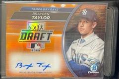 Brayden Taylor [Orange] Baseball Cards 2023 Bowman Draft Night Autographs Prices