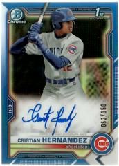 Cristian Hernandez [Blue Refractor] #CPA-CH Baseball Cards 2021 Bowman Chrome Prospect Autographs Prices