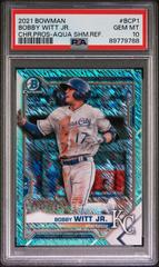 Bobby Witt Jr. [Aqua Shimmer Refractor] #BCP-1 Baseball Cards 2021 Bowman Chrome Prospects Prices