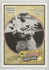 Rogers Hornsby #174 Baseball Cards 2005 Upper Deck Baseball Heroes Prices