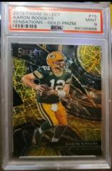 Aaron Rodgers [Gold Prizm] #15 Football Cards 2019 Panini Select Sensations Prices