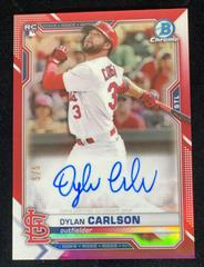 Dylan Carlson [Red Refractor] #CRA-DC Baseball Cards 2021 Bowman Chrome Rookie Autographs Prices