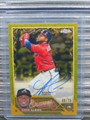 Ozzie Albies [Yellow] #CGA-OA Baseball Cards 2023 Topps Gilded Collection Chrome Gold Etch Autographs Prices