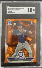 Colt Emerson [Orange Sapphire] #BDC-42 Baseball Cards 2023 Bowman Draft Chrome Sapphire Prices