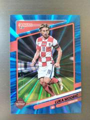 Luka Modric [Blue Laser] Soccer Cards 2021 Panini Donruss Road to Qatar Prices
