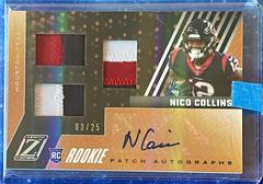 Nico Collins [Patch Autograph Silver] Football Cards 2021 Panini Zenith Prices