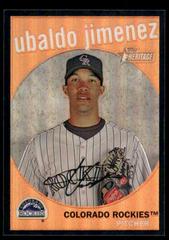 Ubaldo Jimenez [Black Border Refractor] #C77 Baseball Cards 2008 Topps Heritage Chrome Prices