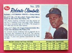 Roberto Clemente [Hand Cut] #173 Baseball Cards 1962 Post Canadian Prices