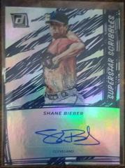 Shane Bieber Baseball Cards 2022 Panini Donruss Superstar Scribbles Autographs Prices