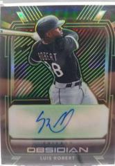 Luis Robert [Green] Baseball Cards 2021 Panini Chronicles Obsidian Autographs Prices