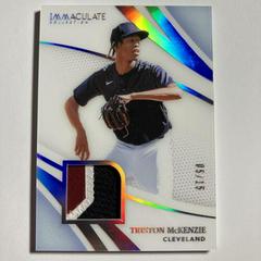 Triston McKenzie [Patch Autograph Holo Silver] #120 Baseball Cards 2021 Panini Immaculate Collection Prices