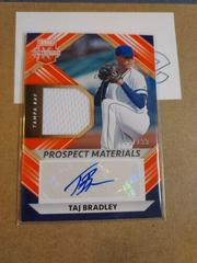 Taj Bradley [Orange] Baseball Cards 2022 Panini Elite Extra Edition Prospect Materials Signatures Prices