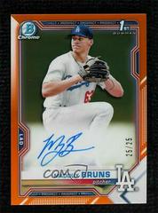 Maddux Bruns [Orange Refractor] #CDA-MB Baseball Cards 2021 Bowman Draft Pick Chrome Autographs Prices