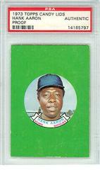 Hank Aaron [Proof] Baseball Cards 1973 Topps Candy Lids Prices