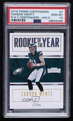 Carson Wentz [Holo] #7 Football Cards 2016 Panini Contenders Rookie of the Year Prices