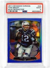 Tom Brady [Blue Refractor] #28 Football Cards 2014 Bowman Chrome Prices
