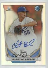 Christian Binford [Chrome Refractor] #CB Baseball Cards 2014 Bowman Prospect Autograph Prices