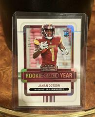 Jahan Dotson #ROY-JDO Football Cards 2022 Panini Contenders Rookie of the Year Prices