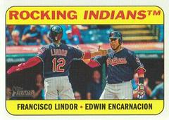 Edwin Encarnacion, Francisco Lindor #CC-5 Baseball Cards 2018 Topps Heritage Combo Cards Prices