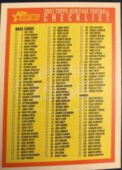Checklist Football Cards 2001 Topps Heritage Prices