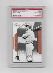 Ty Cobb #82 Baseball Cards 2003 Flair Greats Prices