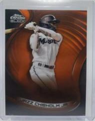 Jazz Chisholm Jr. [Orange] #100 Baseball Cards 2022 Topps Chrome Black Prices