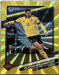 Zlatan Ibrahimovic [Gold Laser] Soccer Cards 2021 Panini Donruss Road to Qatar Prices