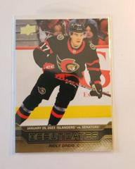 Ridly Greig [Gold] #DD-10 Hockey Cards 2023 Upper Deck Debut Dates Prices