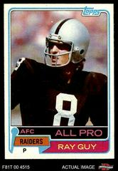 Ray Guy #510 Football Cards 1981 Topps Prices