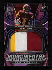 Brian Robinson Jr. [Neon Pink] #MME-BRO Football Cards 2022 Panini Spectra Monumental Memorabilia Prices