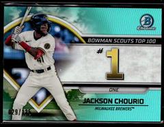 Jackson Chourio [Aqua] Baseball Cards 2023 Bowman Scouts Top 100 Prices