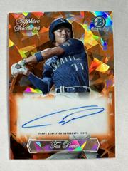 Tai Peete [Orange Refractor] Baseball Cards 2023 Bowman Draft Chrome Sapphire Selections Autograph Prices