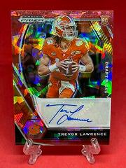 Trevor Lawrence [Red Ice Prizm] #DPA-TLW Football Cards 2021 Panini Prizm Draft Picks Autographs Prices