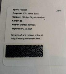 Diontae Johnson [Gold] #MS-DJO Football Cards 2022 Panini Black Midnight Signatures Prices