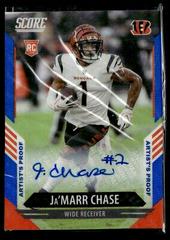Ja'Marr Chase [Signature Artist Proof] Football Cards 2021 Panini Chronicles Score Update Rookies Prices