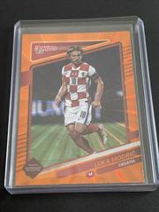 Luka Modric [Orange Laser] Soccer Cards 2021 Panini Donruss Road to Qatar Prices