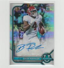 Brian Robinson [Yellow Refractor] Football Cards 2021 Bowman University Chrome Autographs Prices