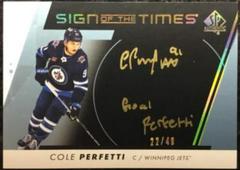 Cole Perfetti Hockey Cards 2022 SP Authentic Sign of the Times Prices