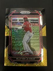 Elly De La Cruz [Black Gold Shimmer] #92 Baseball Cards 2023 Panini Prizm Prices