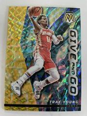 Trae Young [Reactive Yellow] #4 Basketball Cards 2022 Panini Mosaic Give and Go Prices
