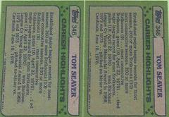 Tom Seaver [Error T Ed] #346 Baseball Cards 1982 Topps Prices