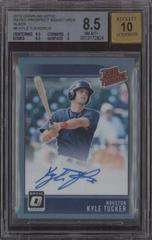 Kyle Tucker [Black] #KT Baseball Cards 2018 Panini Donruss Optic Rated Prospect Signatures Prices