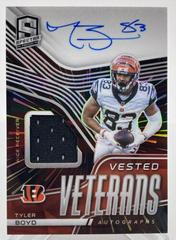 Tyler Boyd [Hyper] Football Cards 2022 Panini Spectra Vested Veterans Patch Autographs Prices