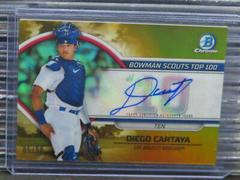 Diego Cartaya [Autograph Gold] #BTP-10 Baseball Cards 2023 Bowman Scouts Top 100 Prices