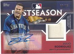 Julio Rodriguez [Red] #PPAR-JROD Baseball Cards 2023 Topps Postseason Performance Autograph Relics Prices