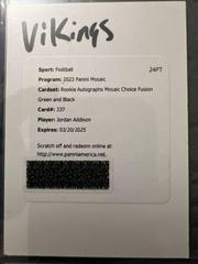 Jordan Addison [Autograph Choice Fusion Green Black] #337 Football Cards 2023 Panini Mosaic Prices